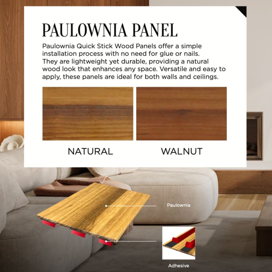 Matimco Matwood Quick Stick Real Wood Panels (Paulownia)